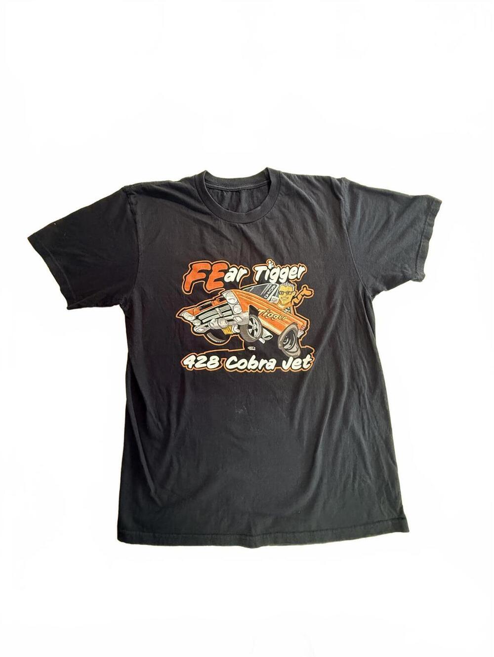 Vintage Fear Trigger 428 Cobra Jet Ford Racing T-Shirt Black Graphic Tee Men's M